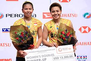 Greysia Polii/Apriyani Rahayu keluar sebagai runner up ganda putri Malaysia Masters 2019 BWF World Tour Super 500.