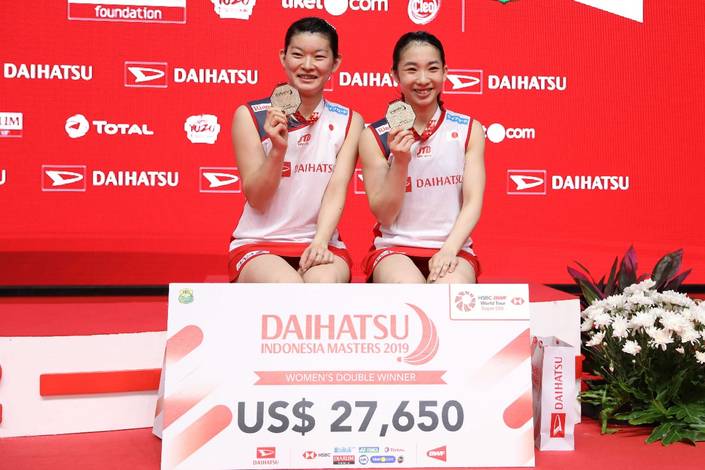 Misaki Matsutomo/Ayaka Takahashi keluar sebagai juara ganda putri Daihatsu Indonesia Masters 2019 BWF World Tour Super 500.