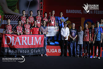 Tim putra PB Djarum Kudus juara Djarum Superliga Badminton 2019.