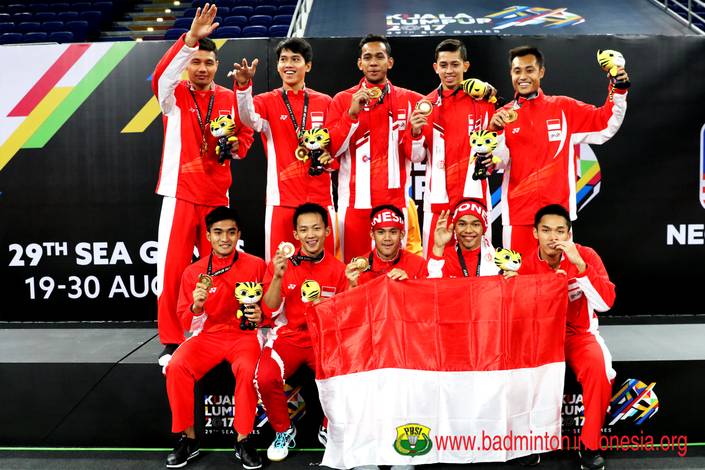 Tim Putra Menyumbang Medali Emas di SEA GAMES 2017 (foto: PBSI)