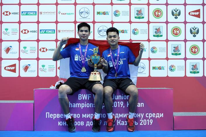 Leo Rolly Carnando/Daniel Marthin (Indonesia) juara World Junior Championships 2019.