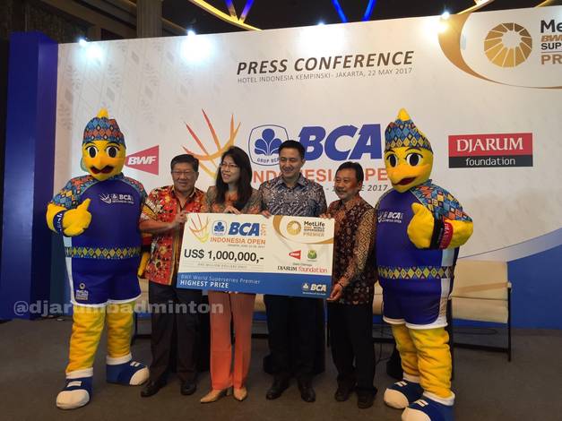 Press Conference BCA Indonesia Open Superseries Premier 2017 di Hotel Indonesia Kempinski, Senin (22/5/2017).