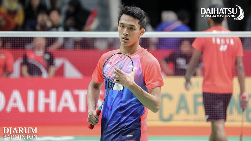 Jonatan Christie (Indonesia) saat berlaga di ajang Daihatsu Indonesia Masters 2020 BWF World Tour Super 500.