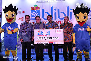 Blibli Indonesia Open 2018 Menawarkan Jumlah Hadiah Yang Fantastis Yakni Sebesar 1.250.000 Dollar AS atau 17,5 Miliar Rupiah.