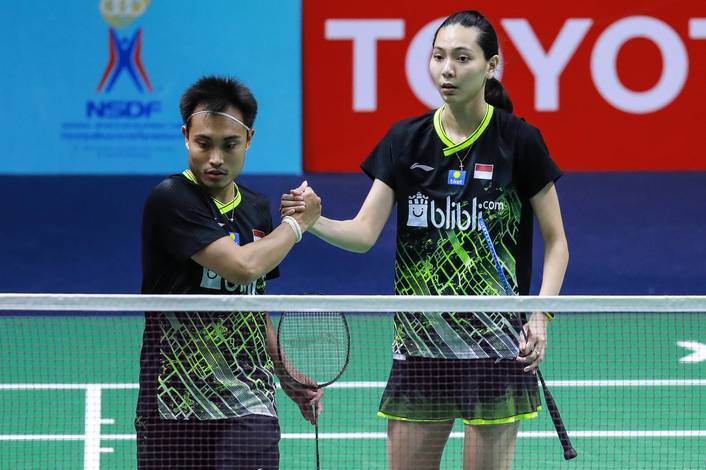 Hafiz Faizal/Gloria Emanuelle Widjaja (Indonesia) saat berlaga di kejuaraan Thailand Masters 2020 BWF World Tour Super 300.