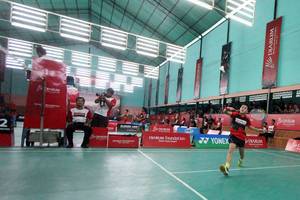 Nurul Tetra Junia br Matondang kala mengikuti Audisi Djarum Beasiswa Bulutangkis 2017 di Pekanbaru (Edward Luhukay)