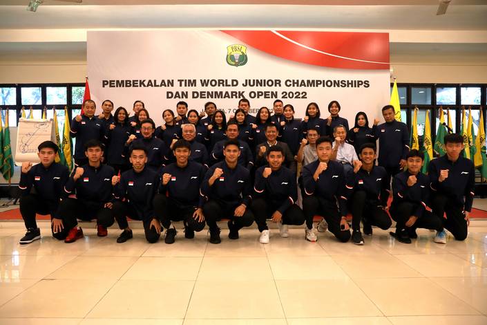 Pelepasan Tim Junior Indonesia ke Kejuaraan Dunia Junior 2022 (Humas PP PBSI)