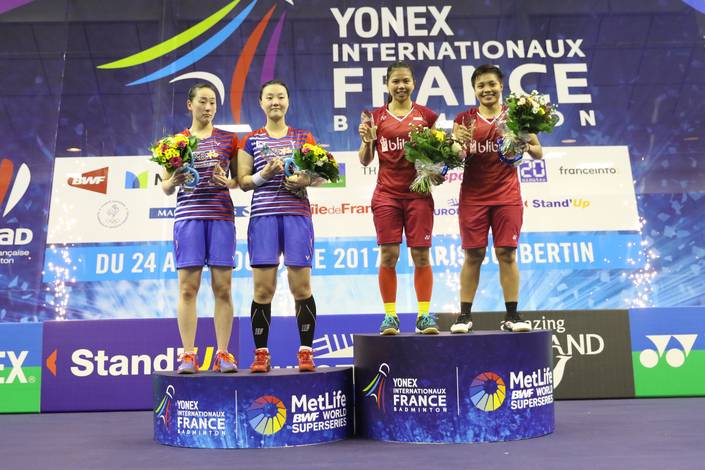 Podium Ganda Putri French Open Superseries 2017. (Foto: PBSI)