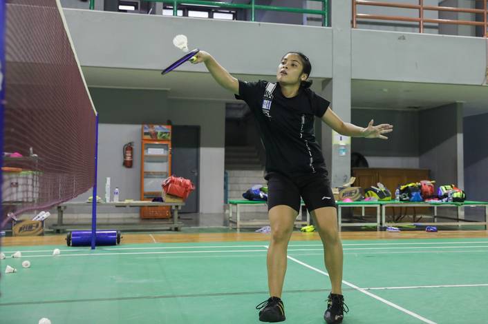 Gregoria Mariska Tunjung (Indonesia) saat menjalani sesi latihan di Pelatnas PBSI. (Foto: PP PBSI)