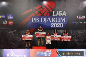 Para juara tunggal putri U-17, U-19 & Dewasa Liga PB Djarum 2020. (Foto: PB Djarum)