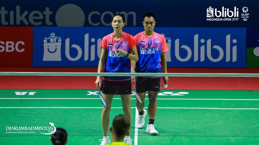 Hafiz Faizal/Gloria Emanuelle Widjaja (Indonesia) saat tampil di ajang Blibli Indonesia Open 2019 BWF World Tour Super 1000.