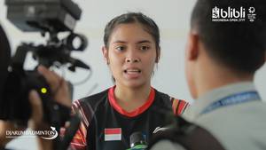 Gregoria Mariska Tunjung saat menjalani sesi wawancara.
