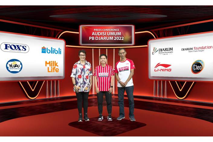 Sesi foto bersama usai jumpa pers Audisi Umum PB Djarum 2022 (Dok. PB Djarum)