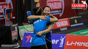 Selebrasi kemenangan Nadiya Melati/Tiara Rosalia Nuraidah (Indonesia).