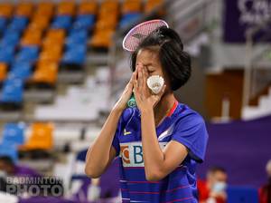Selebrasi kemenangan Putri Kusuma Wardani (Indonesia). (Copyright: Badmintonphoto | Courtesy of BWF)