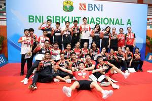 Para juara Sirnas A Jateng 2022 asal klub PB Djarum (Djarum Badminton)