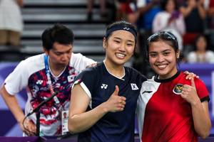 An Se Young & Gregoria Mariska Tunjung (PBSI/Badmintonphoto/Yohan Nonotte)