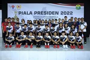 Tim bulu tangkis DKI Jakarta pada Piala Presiden 2022 (Humas PP PBSI)