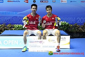 Kevin Sanjaya/Marcus F. Gideon Pada Saat Menjadi Juara Malaysia Open 2017.