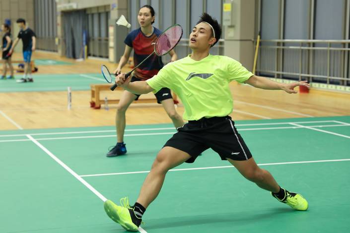 Hafiz Faizal/Gloria Emanuelle Widjaja (Indonesia) saat menajalani latihan.