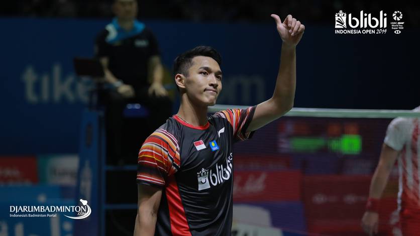 Selebrasi Jonatan Christie (Indonesia).