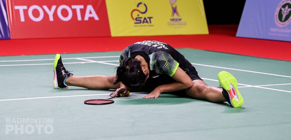 Ekspresi kekecewaan Gregoria Mariska Tunjung (Indonesia). (Copyright: Badmintonphoto | Courtesy of BWF)
