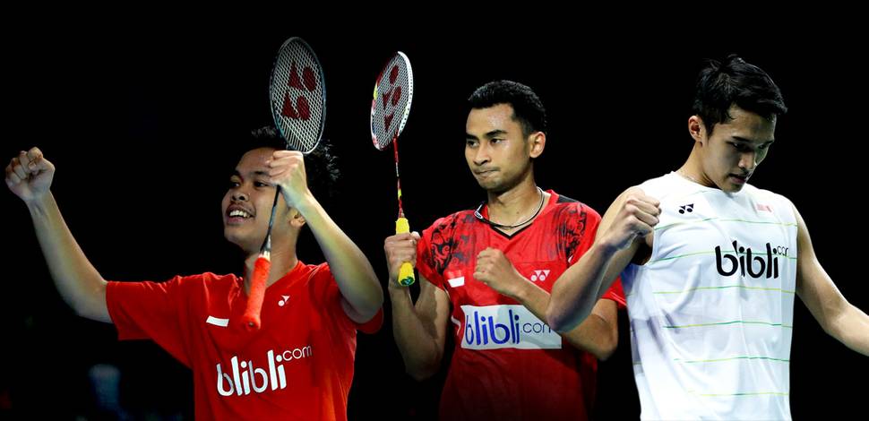 Anthony Sinisuka Ginting, Tommy Sugiarto, dan Jonatan Christie