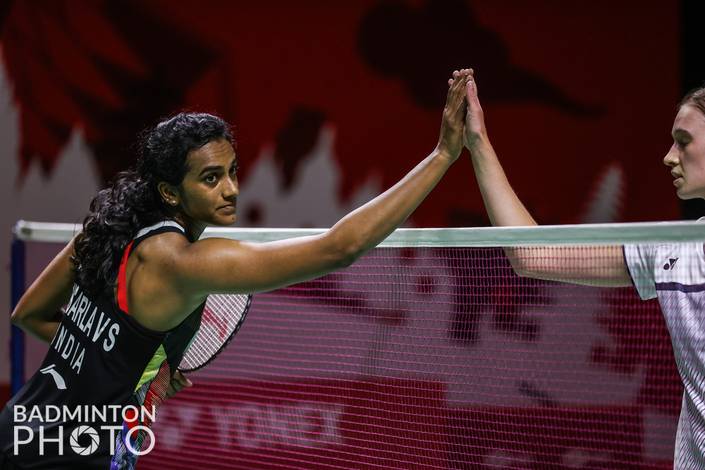 Pusarla Venkata Sindhu & Line Christophersen (Badminton Photo/Erika Sawauchi)