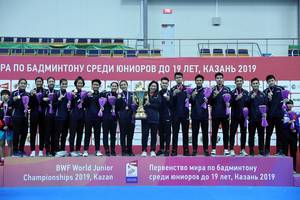 Tim Junior Indonesia saat merebut Piala Suhandinata 2019 lalu di Kazan, Rusia.
