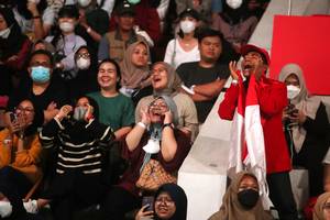 Penonton turnamen bulu tangkis Indonesia Masters 2023 di Istora Gelora Bung Karno, Senayan, Jakarta (Djarum Badminton)