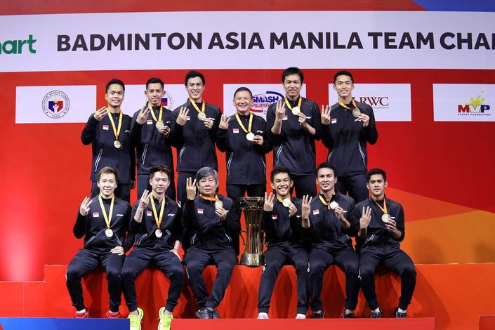 Tim putra Indonesia juara Badminton Asia Team Championships 2020.