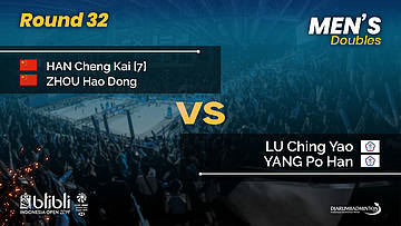 Round 32 | MD | HAN [7] / ZHOU (CHN) vs LU / YANG (TPE) | Blibli Indonesia Open 2019