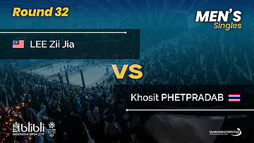 Round 32 | MS | Khosit PHETPRADAB (THA) vs LEE Zii Jia (MAS) | Blibli Indonesia Open 2019