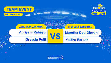 Divisi 1 - Group A | WD | Apriyani/Greysia (Jaya Raya) VS Maretha/Yulfira (Mutiara Cardinal)