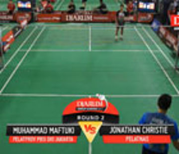 Muhammad Maftuki (Pelatprov PBSI DKI Jakarta) VS Jonathan Christie (Pelatnas)