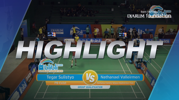 Tegar Sulistyo (PB Exist) VS Nathanael Valleirmen (Daihatsu Candra Wijaya Badminton Club)