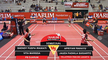Shendy Puspa Irawati/Vita Marissa (Djarum Kudus) VS Apriyani Rahayu/Jauza Fadhila Sugiarto (Pelatprov PBSI DKI Jakarta)