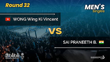 Round 32 | MS | SAI PRANEETH B. (IND) vs WONG (HKG) | Blibli Indonesia Open 2019