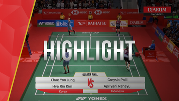 Chae Yoo Jung/Hye Rin Kim (Korea) VS Greysia Polii/Apriani Rahayu (Indonesia)
