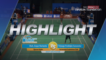 Muh. Asqar Harianto (Djarum Kudus) VS Triyugo Frediqke Sunandar (Sarwendah Badminton Club)