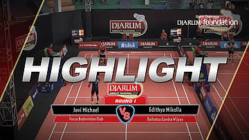 Jovi Michael (Focus Badminton Club) VS Edithya Mikolla (Daihatsu Candra Wijaya)