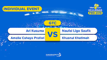 Tiket.com Kejurnas 2018 | GTC DIV 1 | Ari Kusuma / Amalia VS Naufal Ligo / Khusnul K