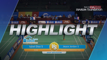 Iqbal Diaz Syahputra (Exist) VS Jeyce Jordan Sirait (Sarwendah Badminton Club)