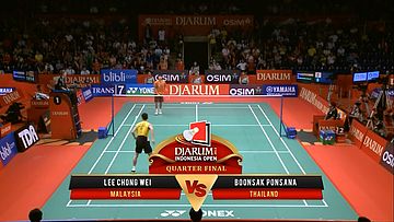 Lee Chong Wei (MALAYSIA) VS Boonsak Ponsana (THAILAND) Djarum Indonesia Open 2013