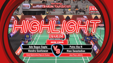 Ade Bagus Sapta R/Hendra Gustiawan (Exist Badminton Club/ Djarum Kudus) VS Putra Eka Rhoma/Rian Swastedian (Jaya Raya Jakarta)
