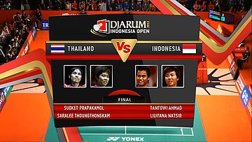 Sudket Prapakamol/ Saralee Thoungthongkam (Thailand) VS Tantowi Ahmad/ Liliyana Natsir (Indonesia) Final Mixed Double DJARUM Indonesia Open Super Series Premier 2012