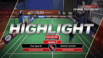 Tiara Ayuni Wulandari (Exist Badminton Club) VS Quennie Laurentia (Salvio Pontianak)