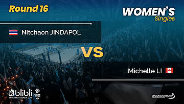 Round 16 | WS | Nitchaon JINDAPOL (THA) vs Michelle LI (CAN) | Blibli Indonesia Open 2019