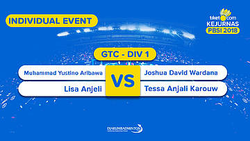 Tiket.com Kejurnas 2018 | GTC DIV 1 | Aribawa /Anjeli VS Joshua / Tessa